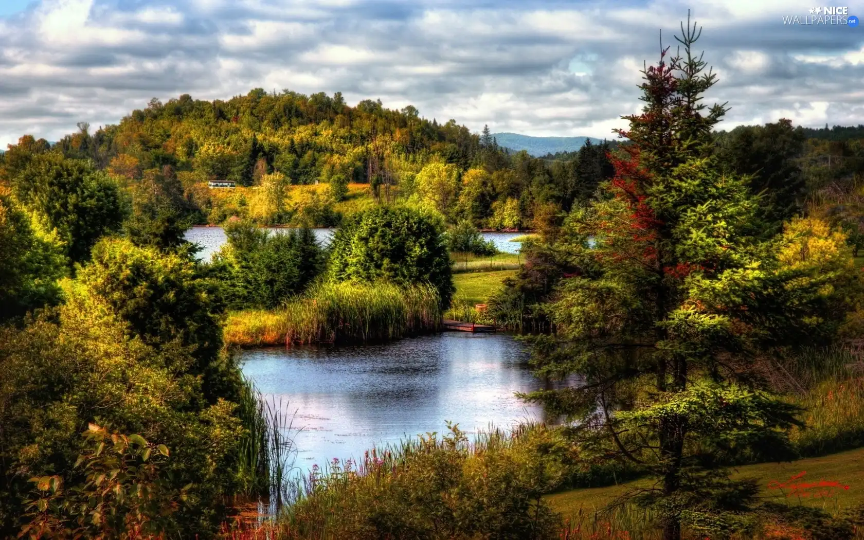 The Hills, woods, clouds, lakes