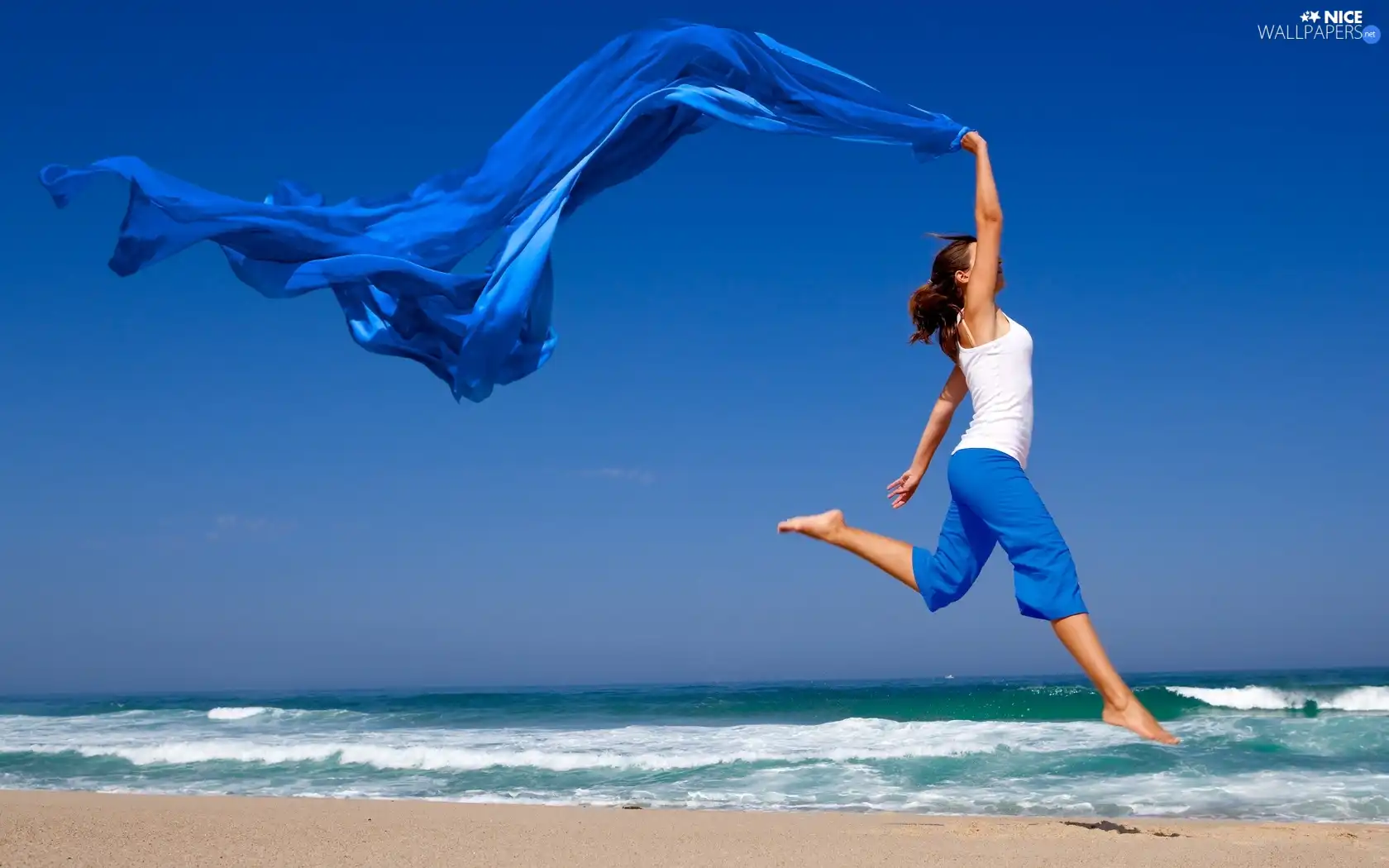 shawl, sea, coast, Women