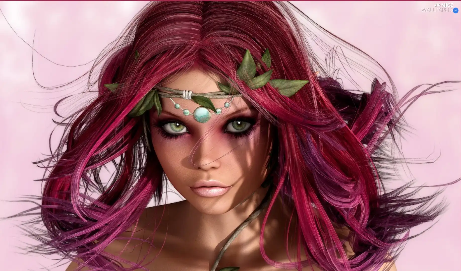 portrait, graphics, dispelled, Hair, Womens, fantasy