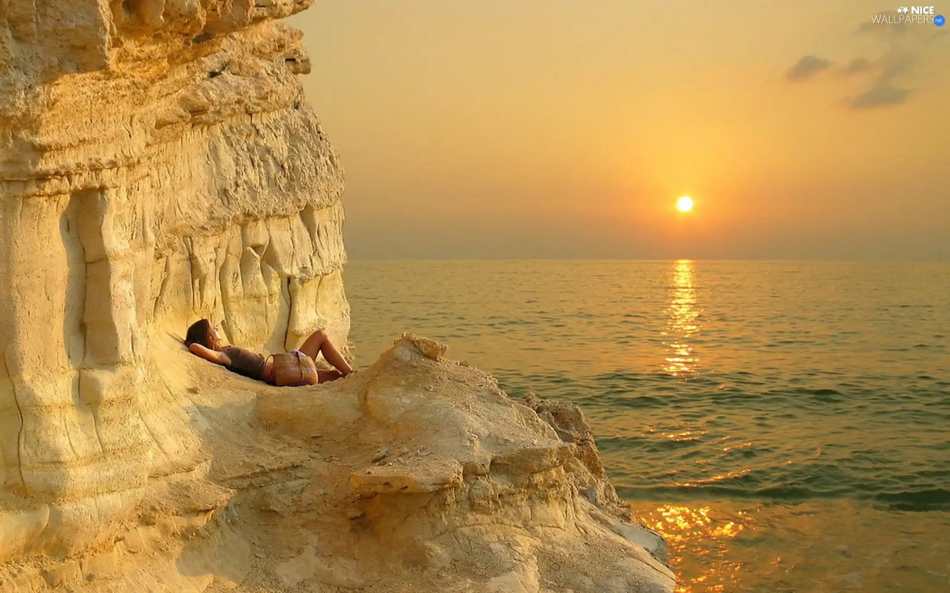 girl, sea, rocks