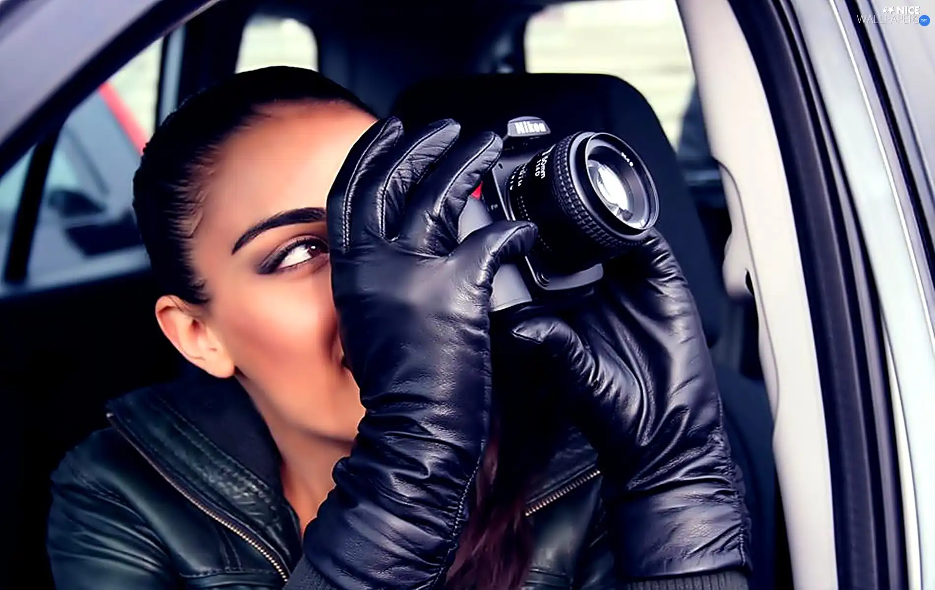 Gloves, Women, Camera