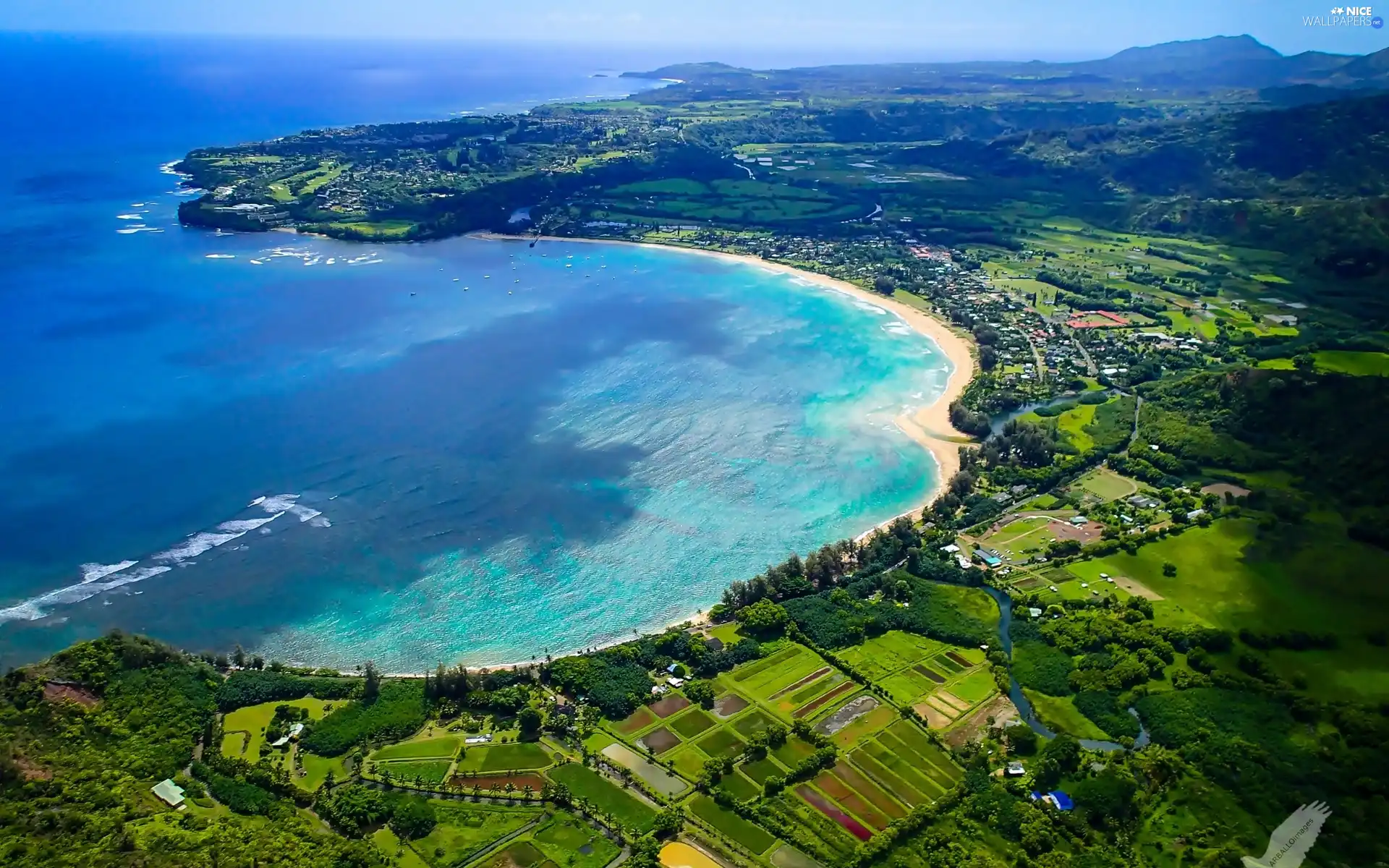 sea, field, landscape, Gulf