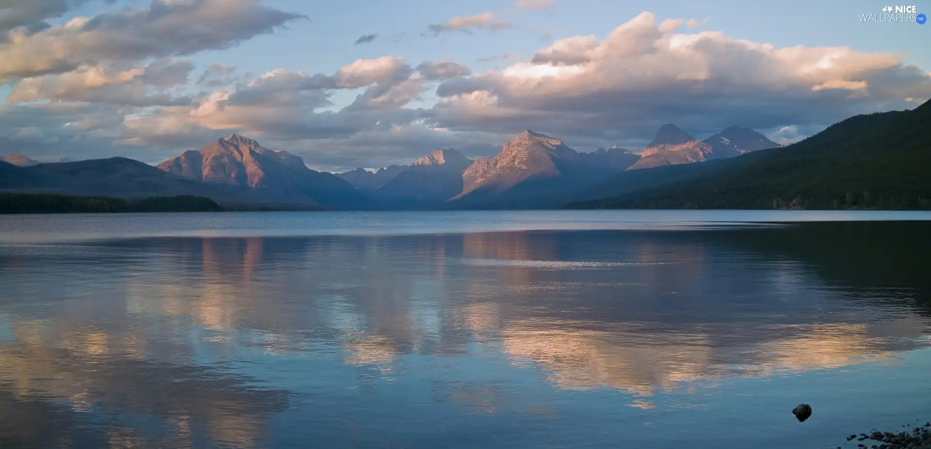 lake, Mountains