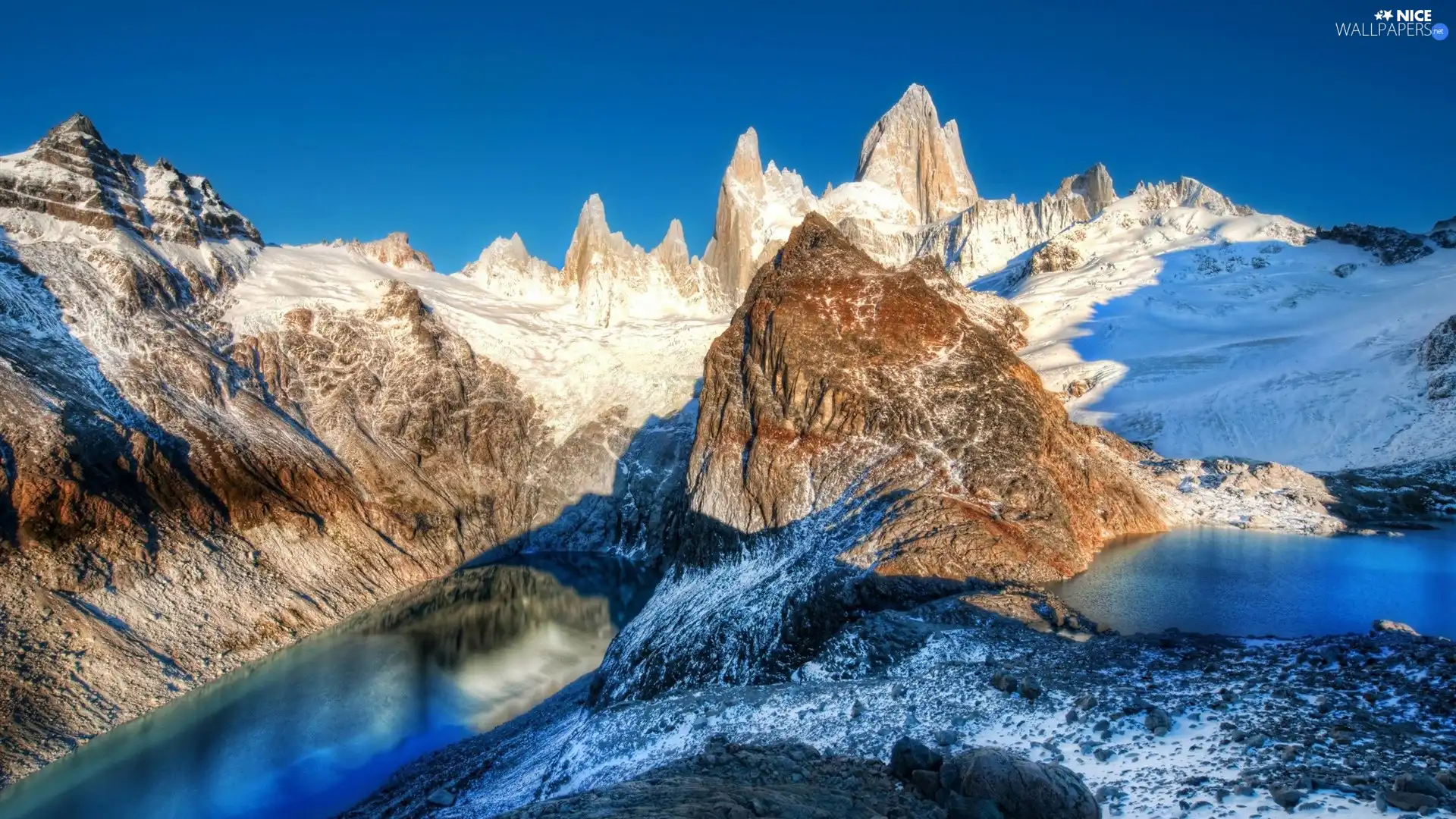 Mountains, ponds, Rocky