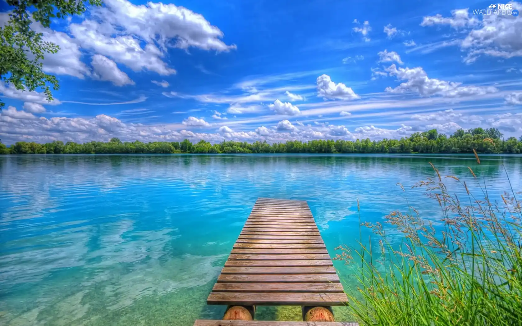 Beauty, lake, Platform, weather