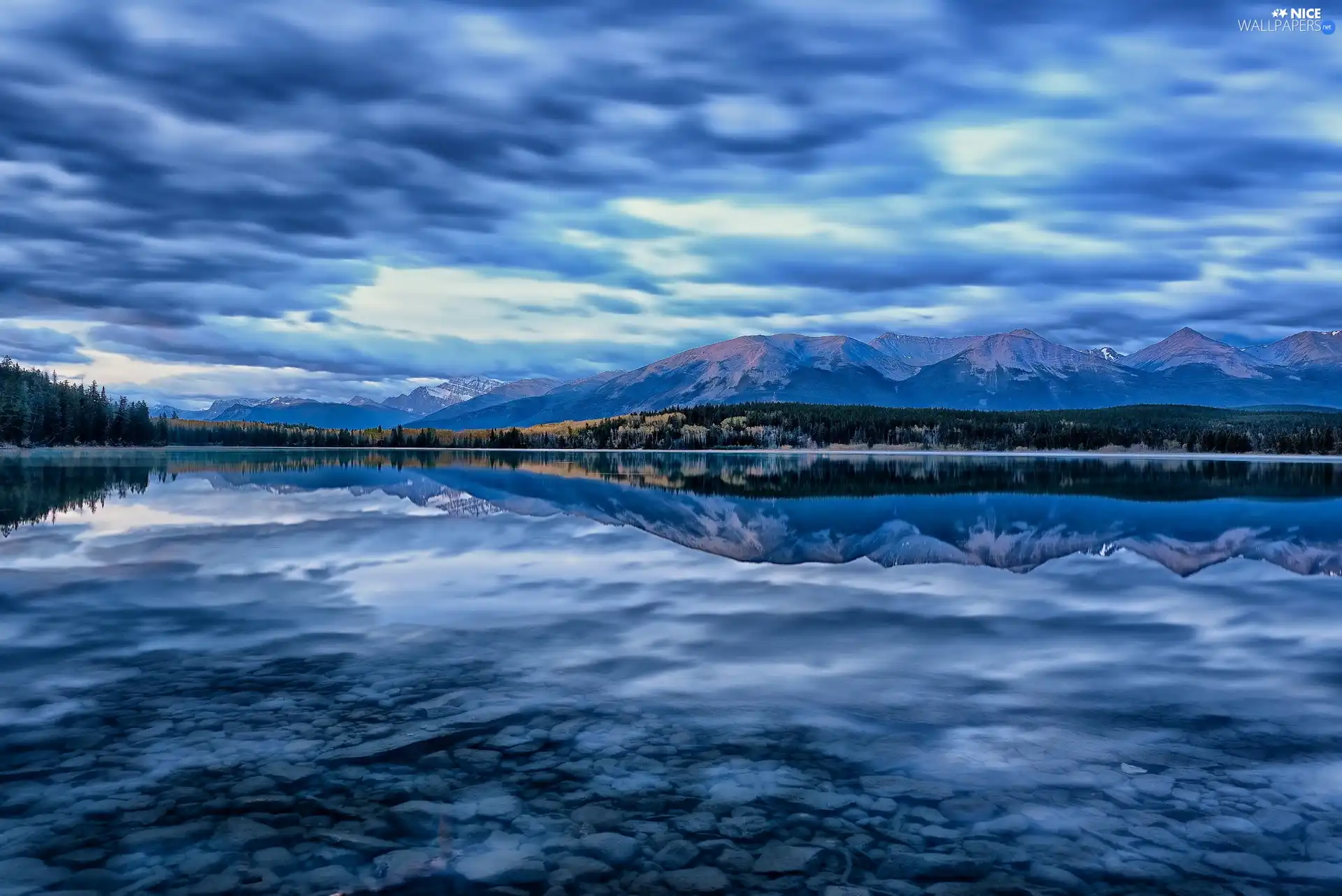 River, Sky, Mountains