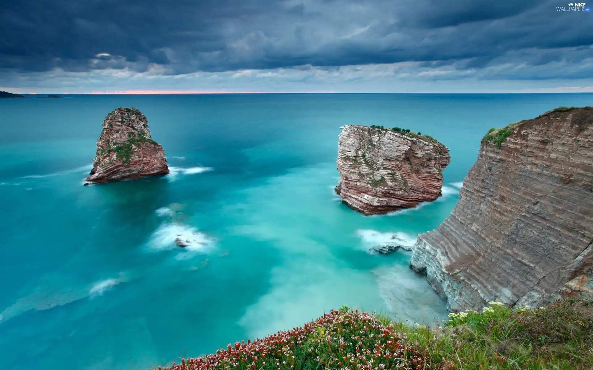 sea, rocks