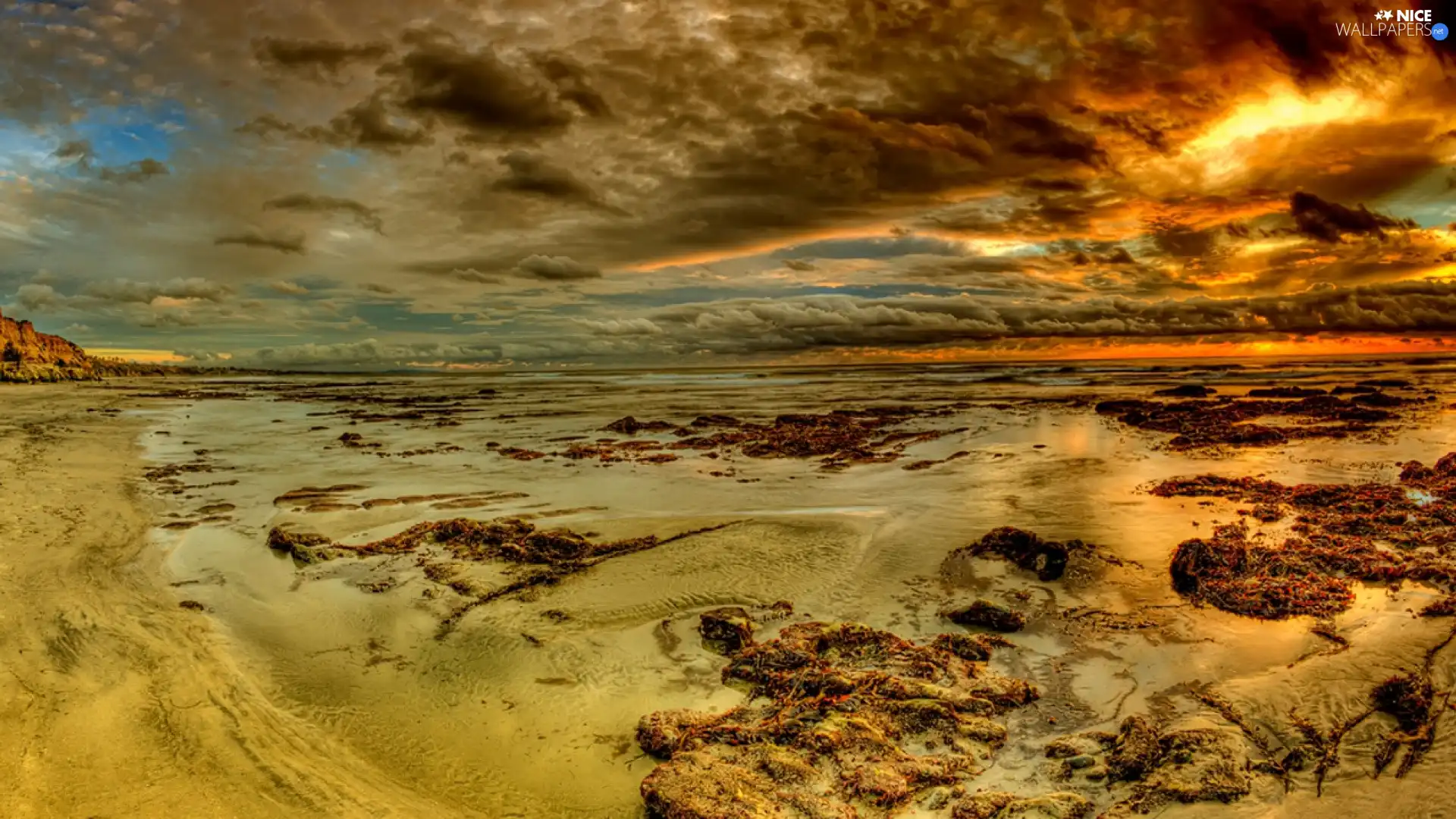 Sand, clouds, Beaches