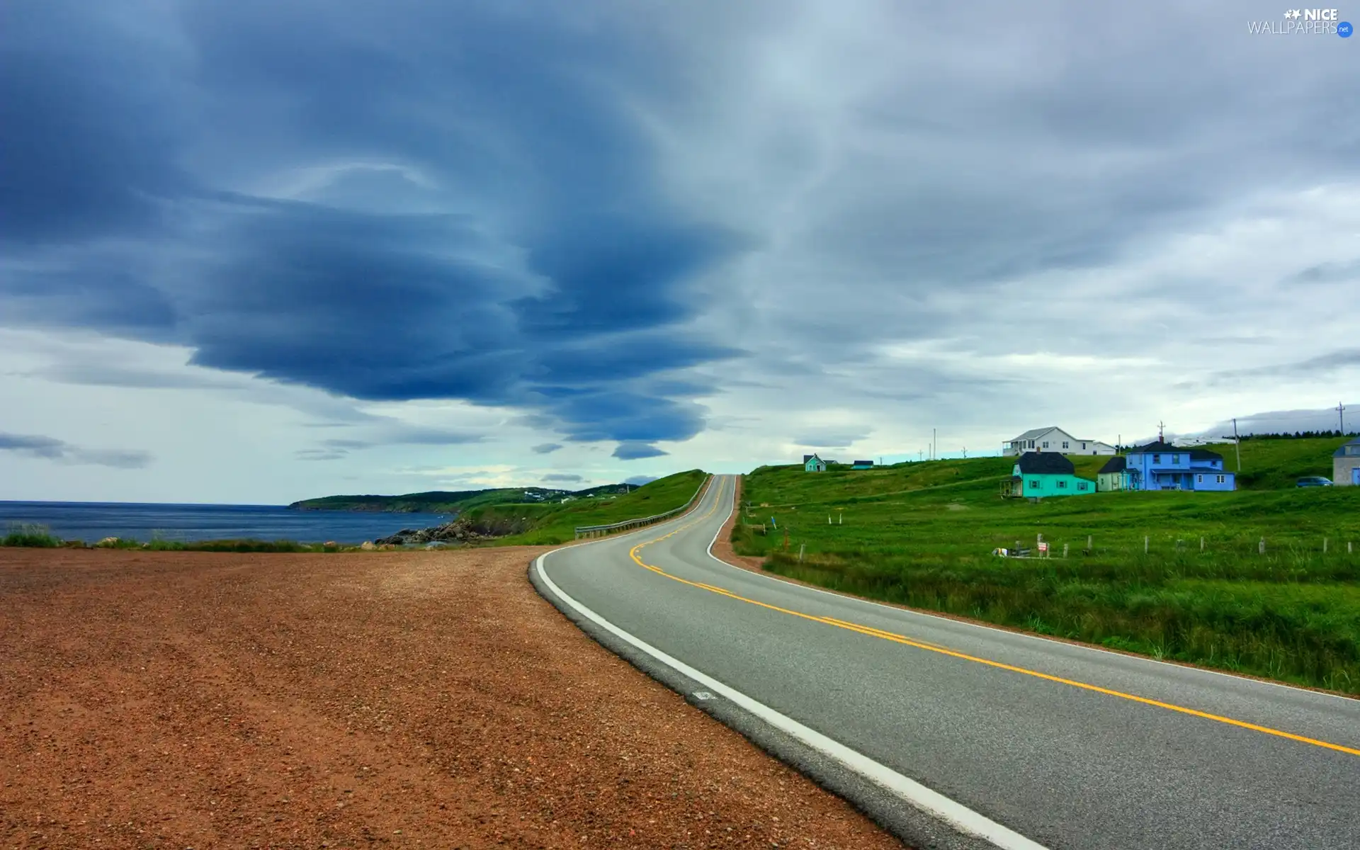 sea, Way, roadside