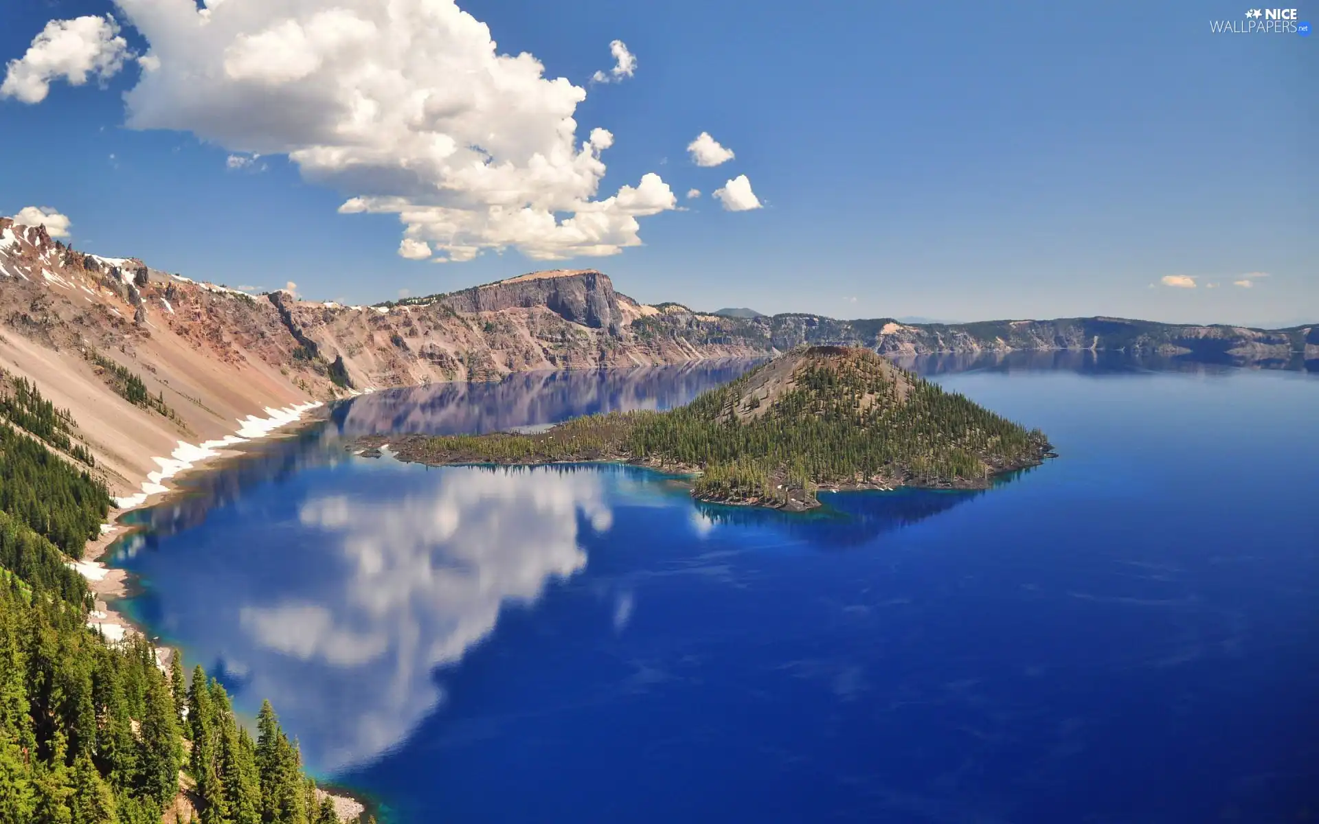 lake, The Hills, Sky, Islet