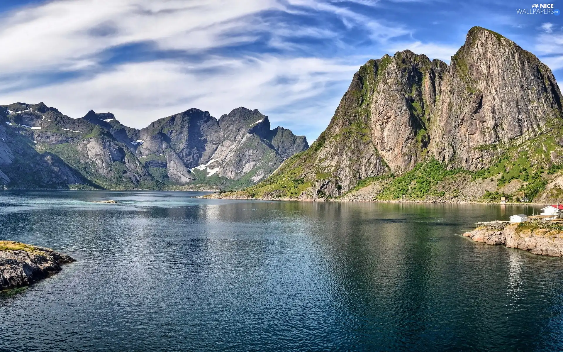 lake, Mountains, Sky, beatyfull