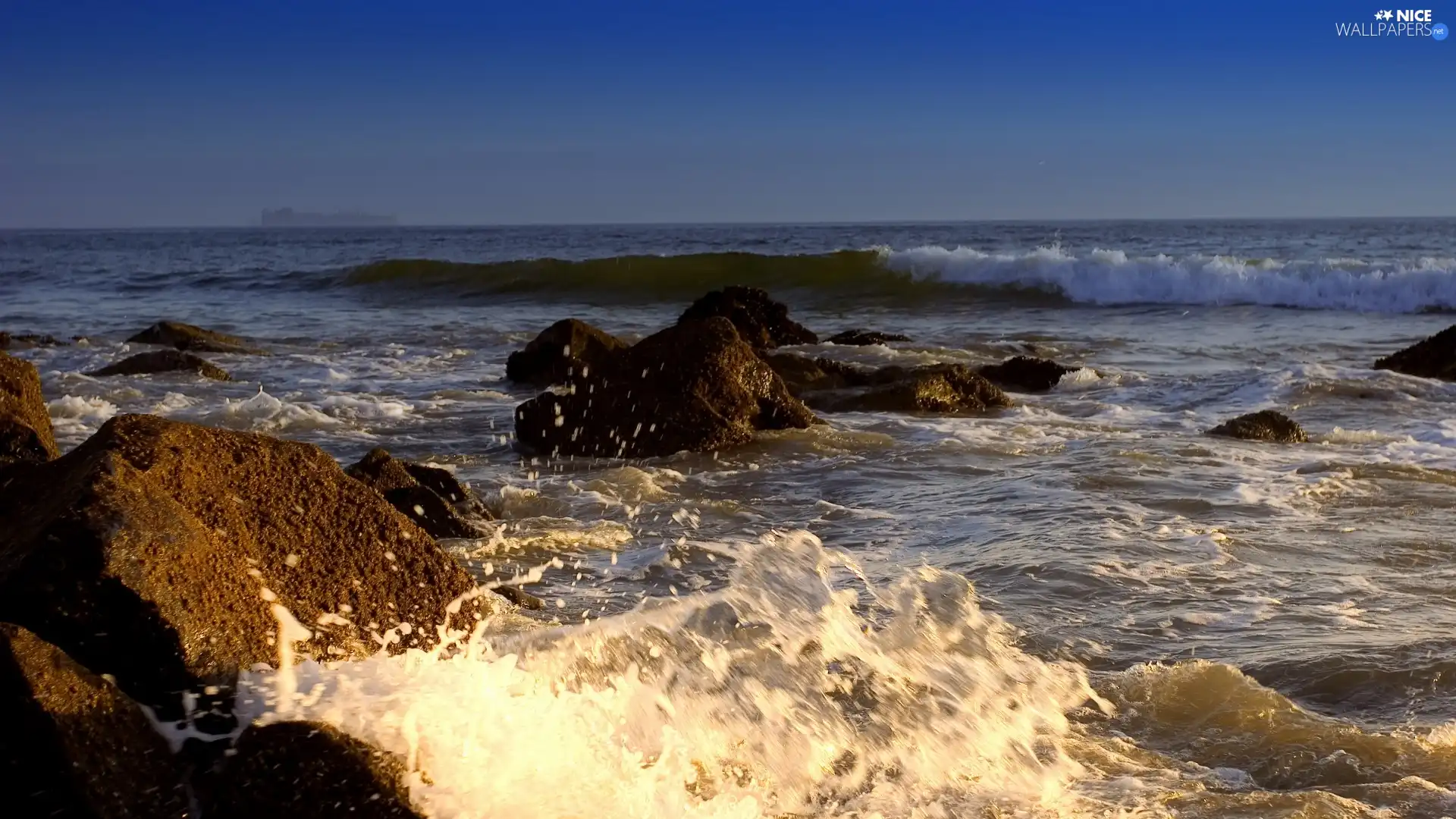 Waves, sea, rocks