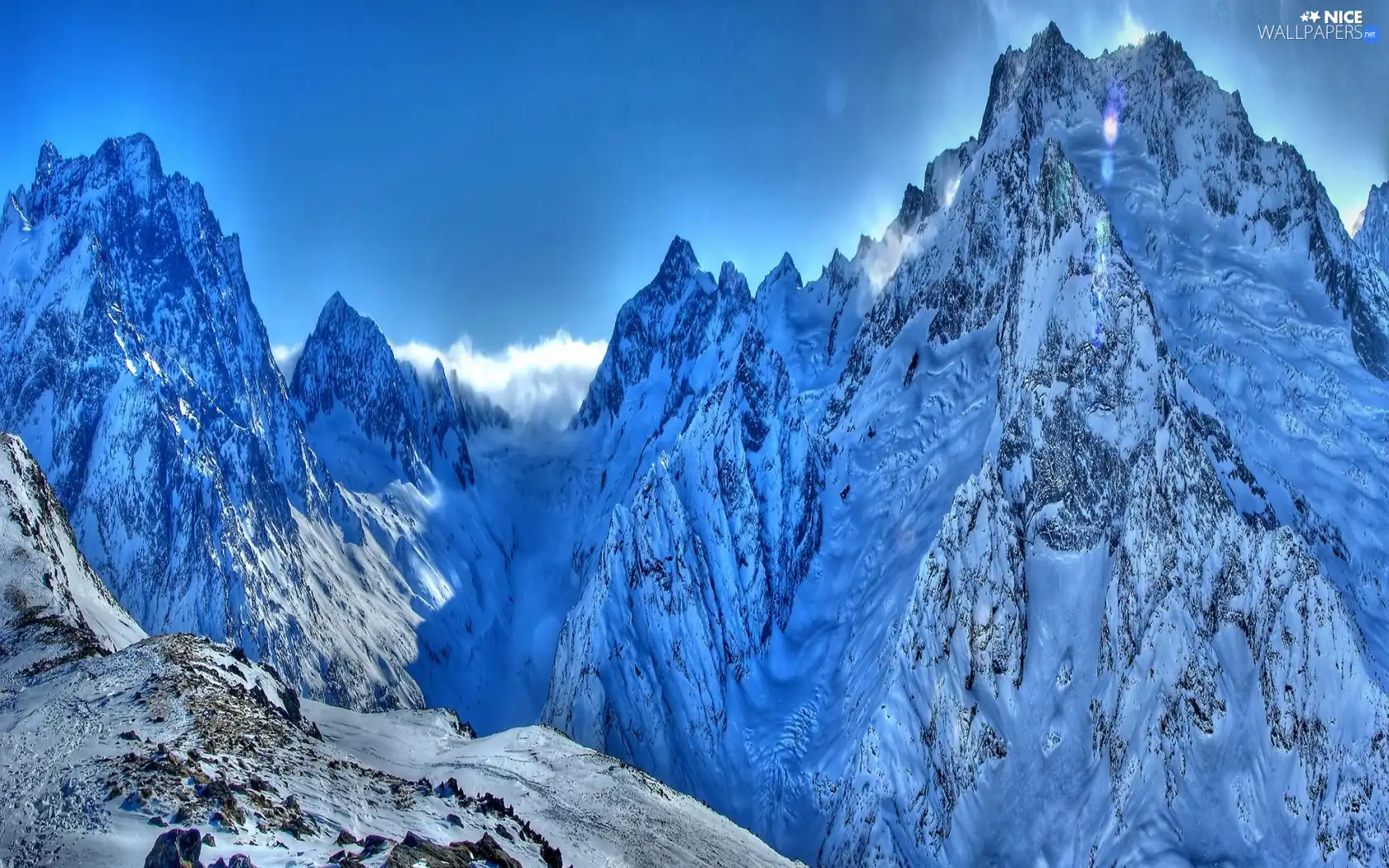 winter, rocks, snow