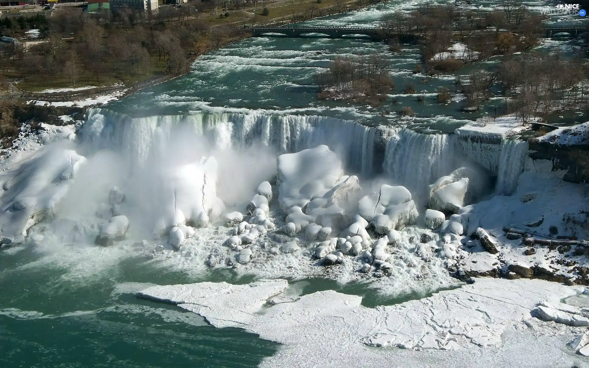 waterfall, winter